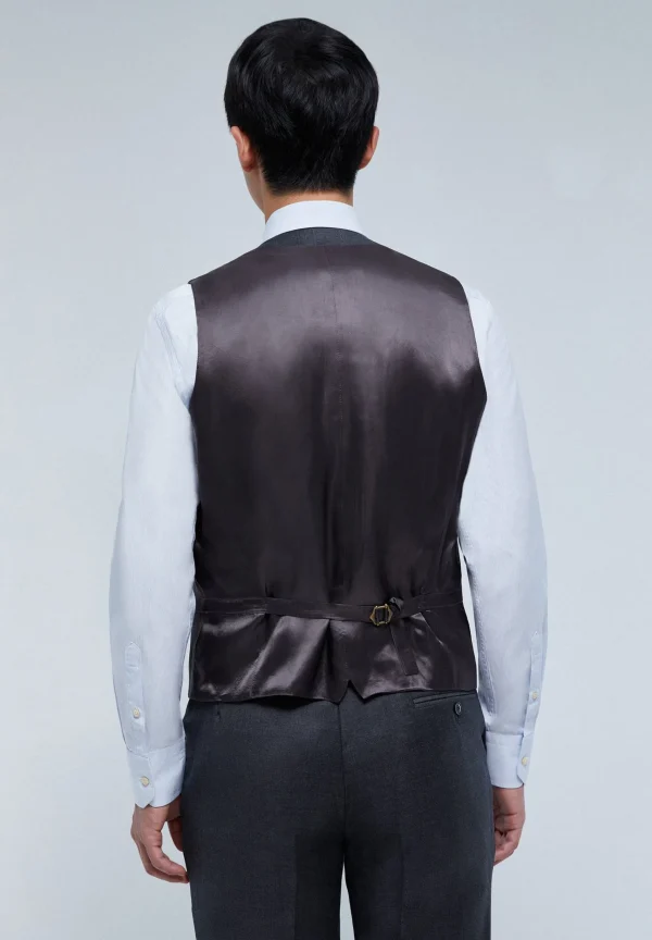 scalperscompany Chaque Gris Lana Tres Piezas-Hombre Trajes