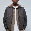 scalperscompany Chaqueta Aviador Cuello Borrego-Hombre Abrigos Y Chaquetas