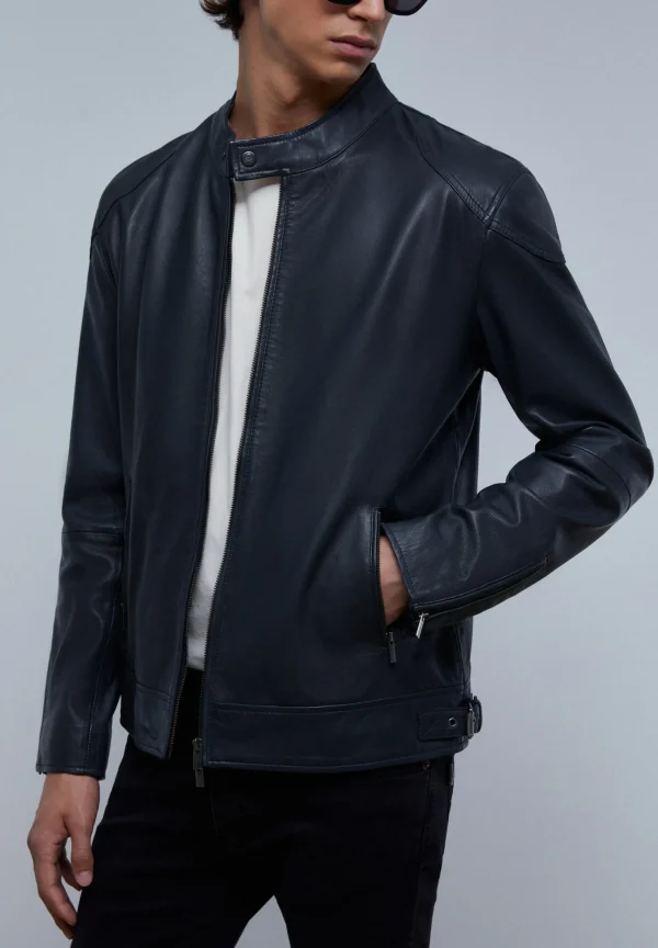 scalperscompany Chaqueta Biker Piel-Hombre Abrigos Y Chaquetas