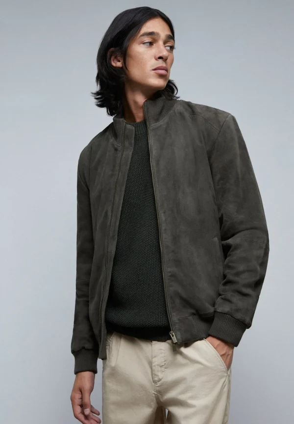 scalperscompany Chaqueta Bomber Piel-Hombre Abrigos Y Chaquetas