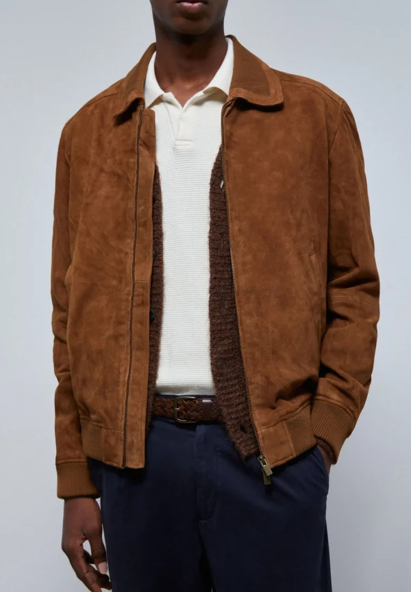 scalperscompany Chaqueta Bomber Piel-Hombre Abrigos Y Chaquetas