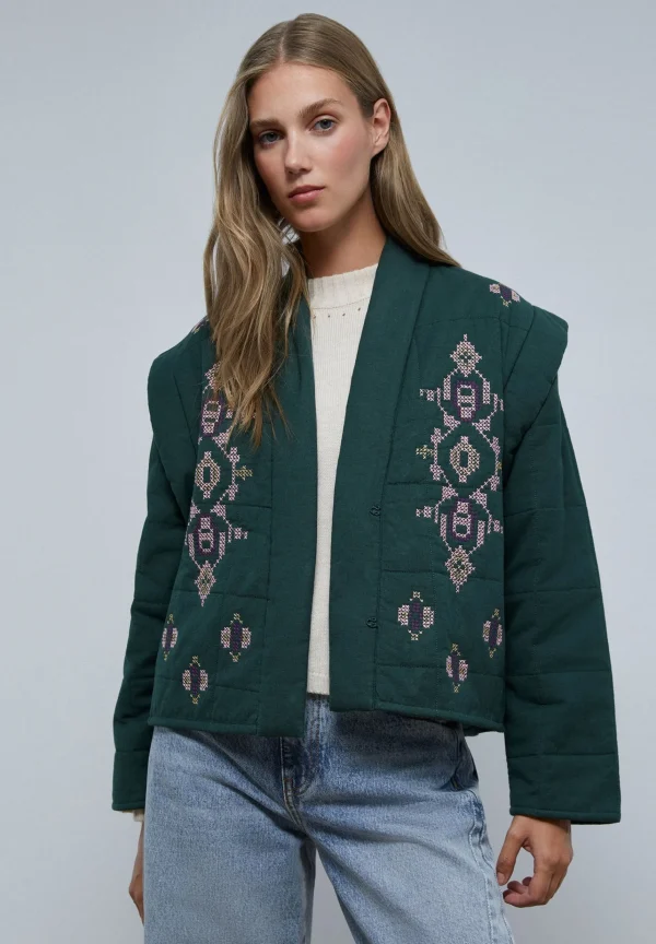 scalperscompany Chaqueta Guateada Detalles Bordados-Mujer Abrigos Y Chaquetas