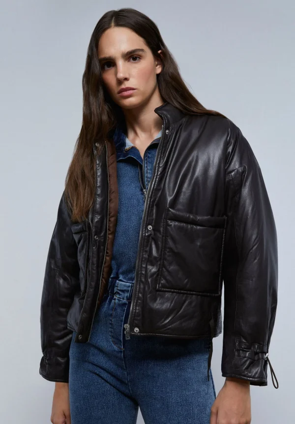 scalperscompany Chaqueta Piel Acolchada-Mujer Abrigos Y Chaquetas