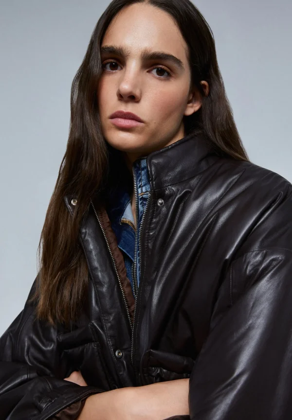 scalperscompany Chaqueta Piel Acolchada-Mujer Abrigos Y Chaquetas