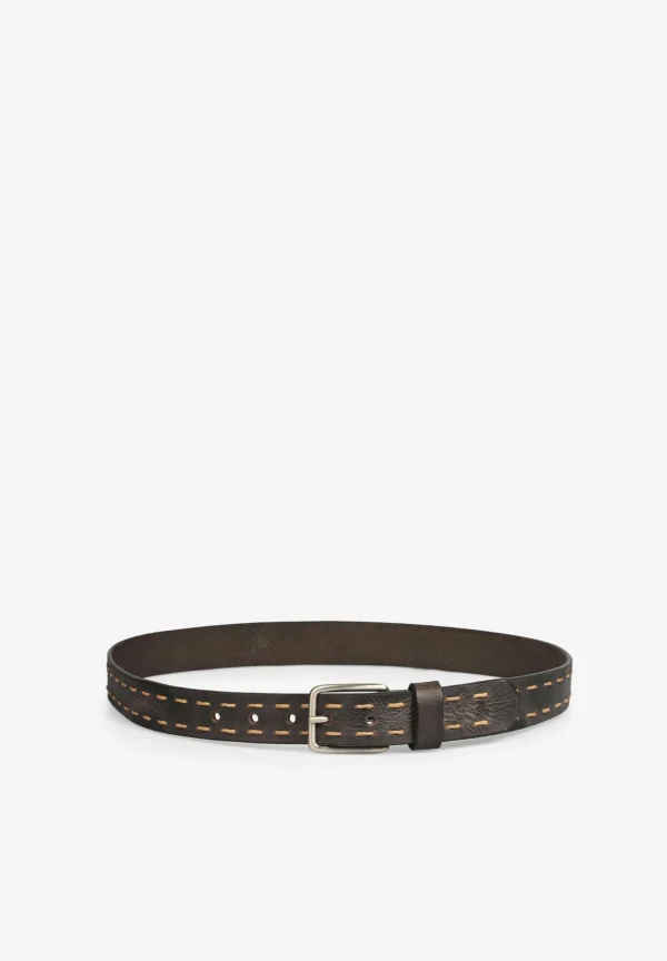 scalperscompany Cinturon Piel Pespuntes-Hombre Cinturones Y Tirantes