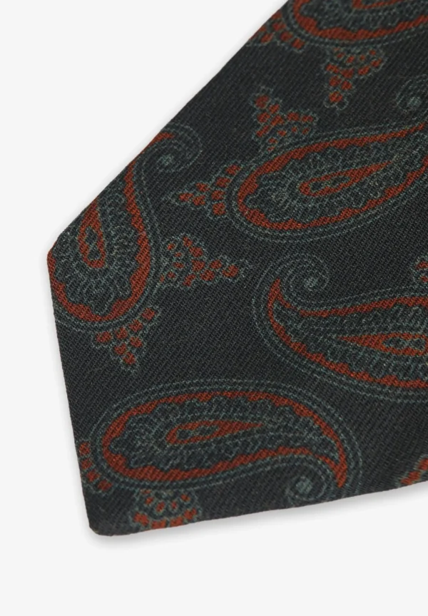 scalperscompany Corbata Lana Paisley-Hombre Corbatas