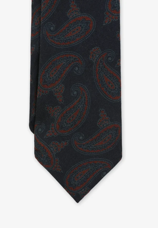 scalperscompany Corbata Lana Paisley-Hombre Corbatas