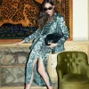 scalperscompany Falda Animal Print Abertura-Mujer La Gran Fiesta