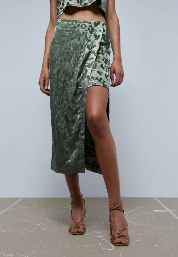 scalperscompany Falda Animal Print Abertura-Mujer Coleccion