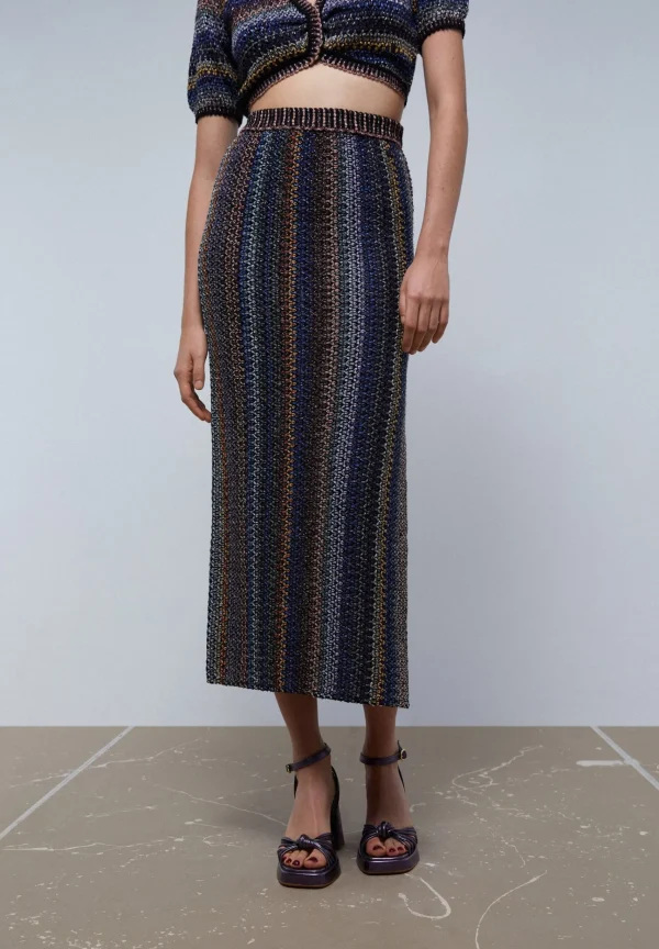 scalperscompany Falda Midi Crochet Lurex-Mujer Faldas