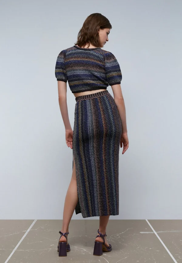 scalperscompany Falda Midi Crochet Lurex-Mujer Faldas