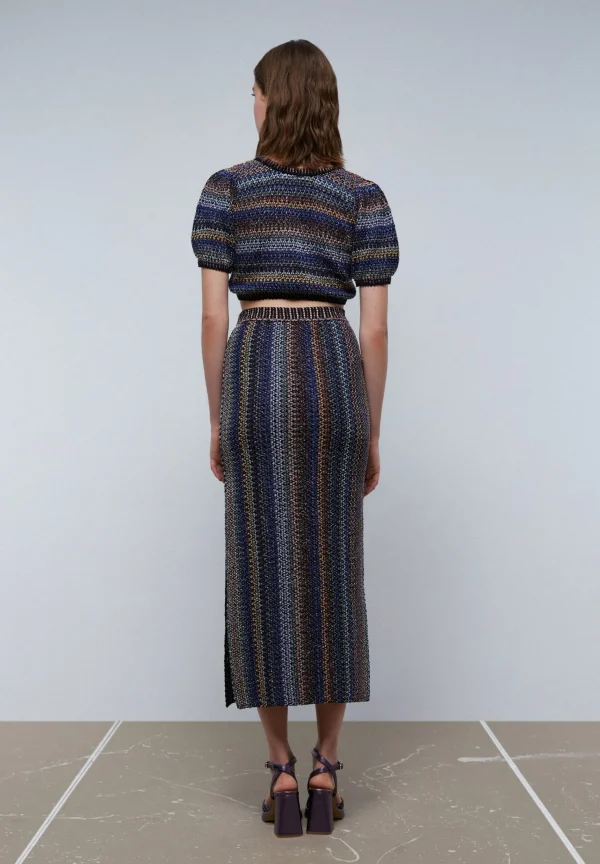 scalperscompany Falda Midi Crochet Lurex-Mujer Faldas