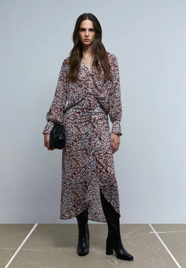 scalperscompany Falda Midi Drapeada Print-Mujer Coleccion