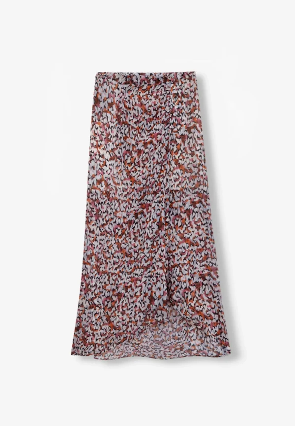 scalperscompany Falda Midi Drapeada Print-Mujer La Gran Fiesta
