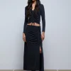 scalperscompany Falda Midi Frunce Lateral-Mujer Total Look