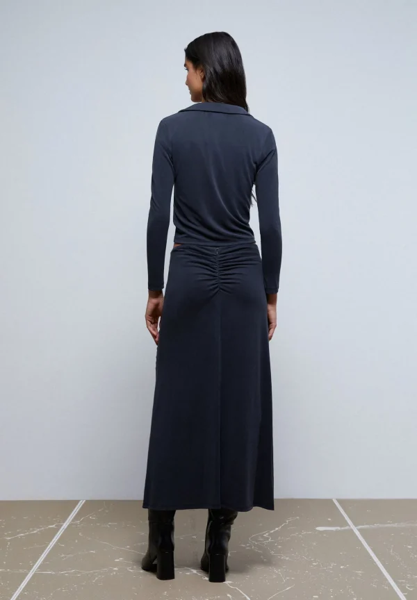 scalperscompany Falda Midi Frunce Lateral-Mujer Total Look