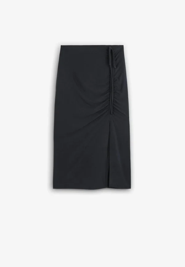 scalperscompany Falda Midi Frunce Lateral-Mujer Total Look