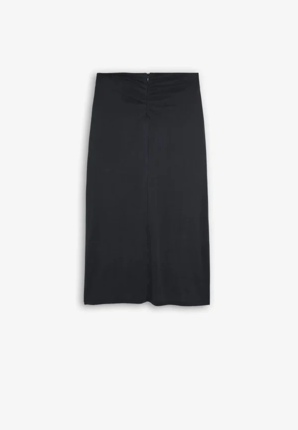scalperscompany Falda Midi Frunce Lateral-Mujer Total Look