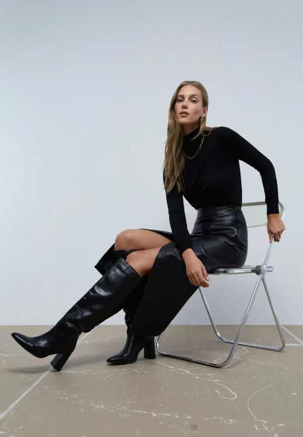 scalperscompany Falda Midi Piel-Mujer Faldas