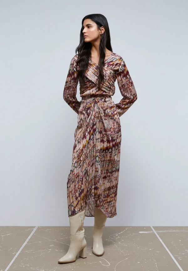 scalperscompany Falda Midi Plisada-Mujer Coleccion