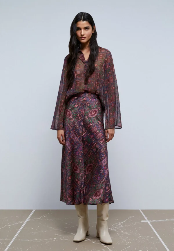 scalperscompany Falda Midi Print Etnico-Mujer Coleccion