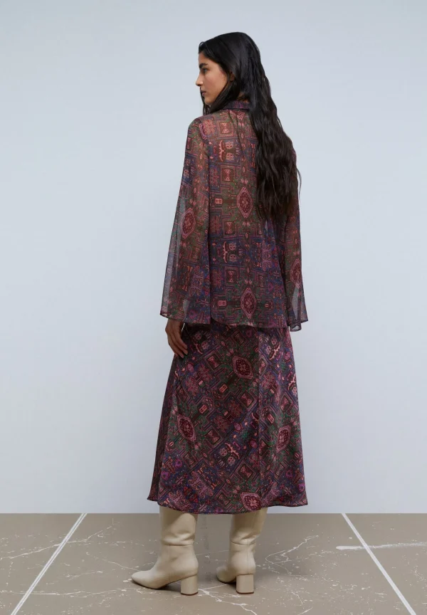 scalperscompany Falda Midi Print Etnico-Mujer Coleccion