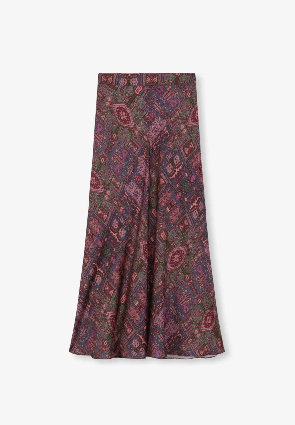 scalperscompany Falda Midi Print Etnico-Mujer Coleccion