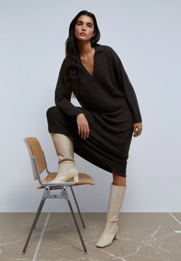 scalperscompany Falda Midi Punto Bajo Asimetrico-Mujer Total Look