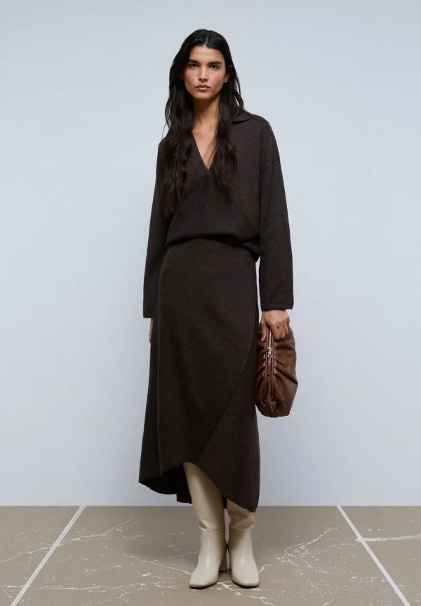 scalperscompany Falda Midi Punto Bajo Asimetrico-Mujer Total Look