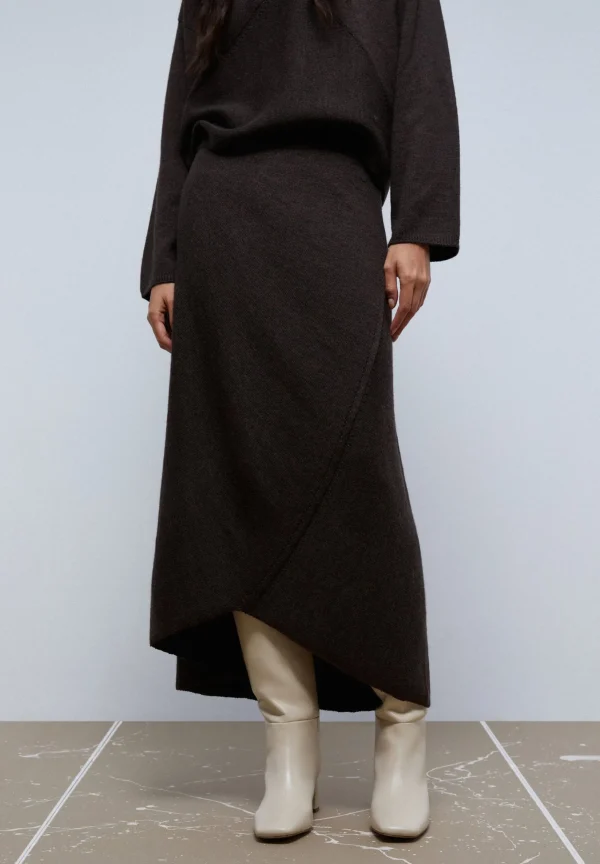 scalperscompany Falda Midi Punto Bajo Asimetrico-Mujer Total Look