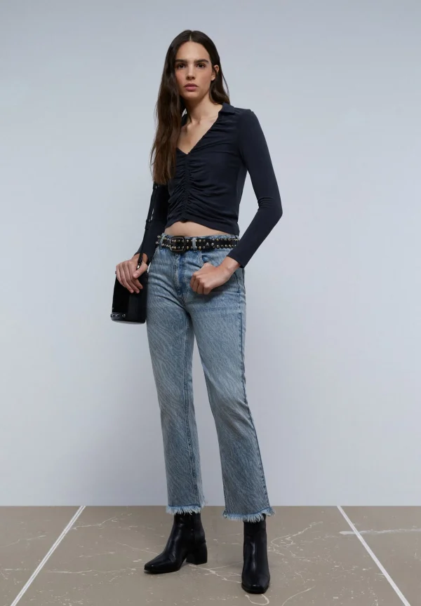 scalperscompany Jeans Animal Print Ankle Flare-Mujer Jeans
