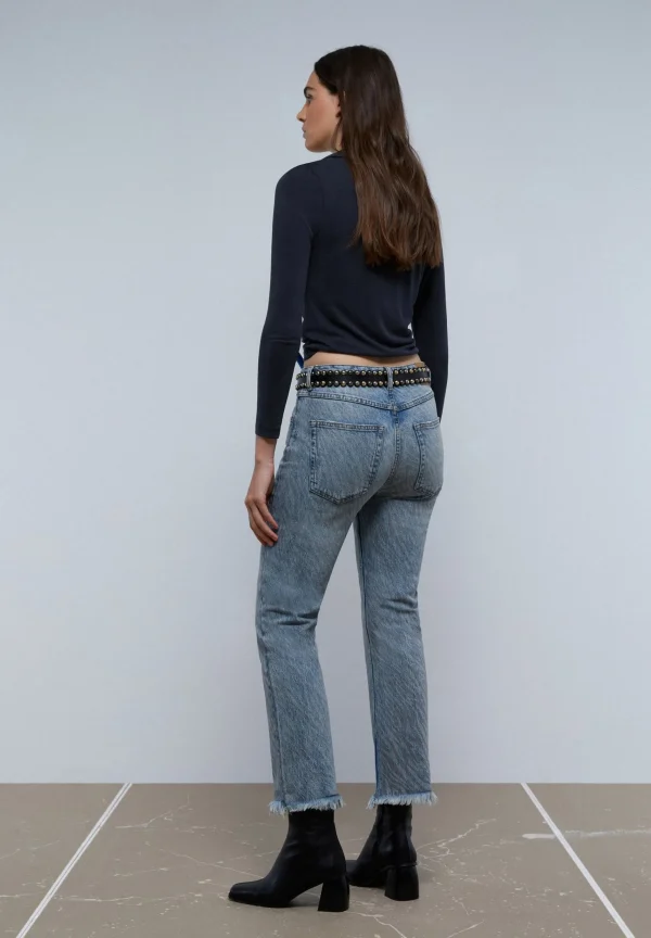 scalperscompany Jeans Animal Print Ankle Flare-Mujer Jeans