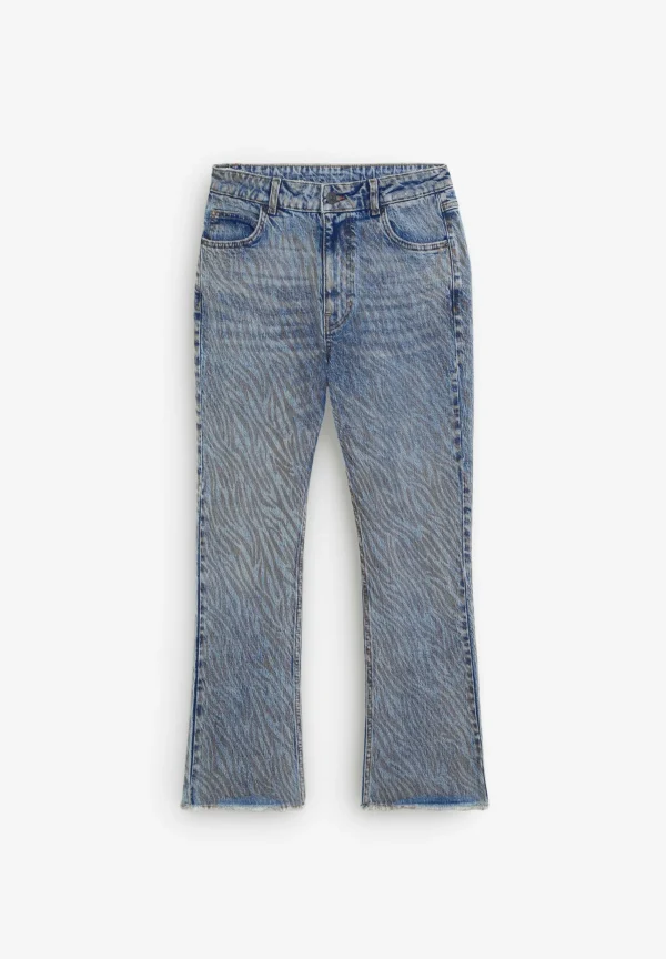 scalperscompany Jeans Animal Print Ankle Flare-Mujer Jeans