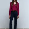 scalperscompany Jeans Ankle Flare Costuras-Mujer Jeans