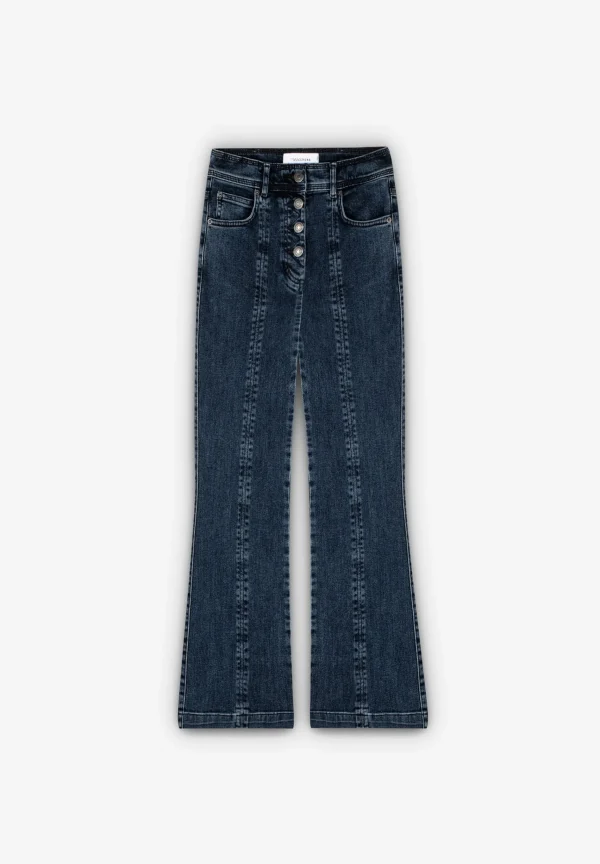 scalperscompany Jeans Ankle Flare Costuras-Mujer Jeans