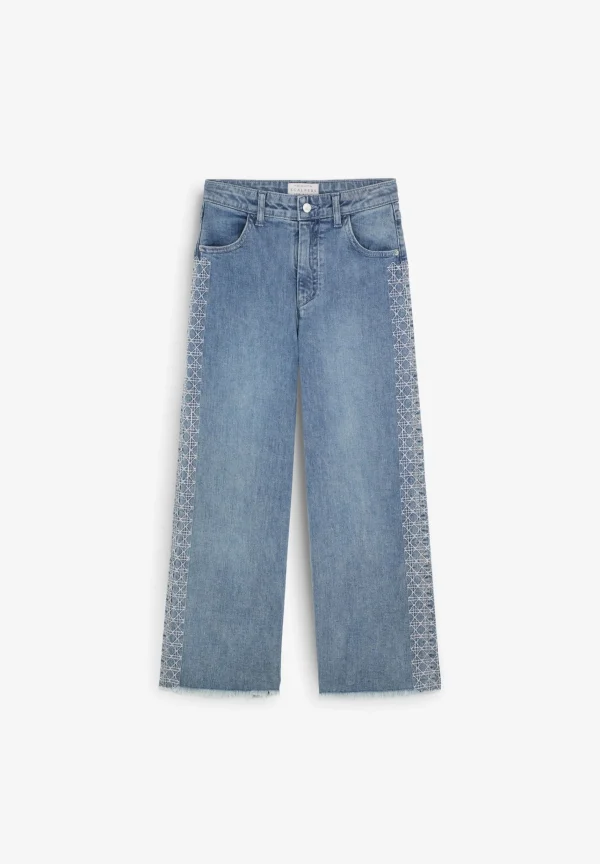 scalperscompany Jeans Wide Leg Bordado Lateral-Niños Pantalones Y Petos