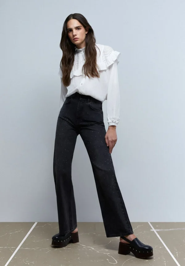 scalperscompany Jeans Wide Leg Brillos-Mujer Jeans