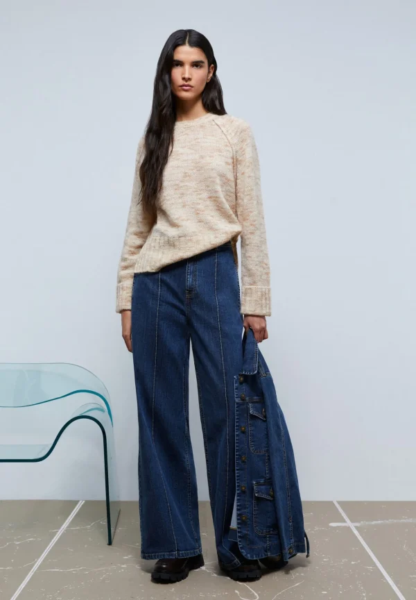 scalperscompany Jeans Wide Leg Costuras-Mujer Total Look