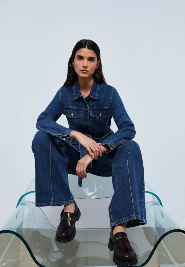 scalperscompany Jeans Wide Leg Costuras-Mujer Total Look