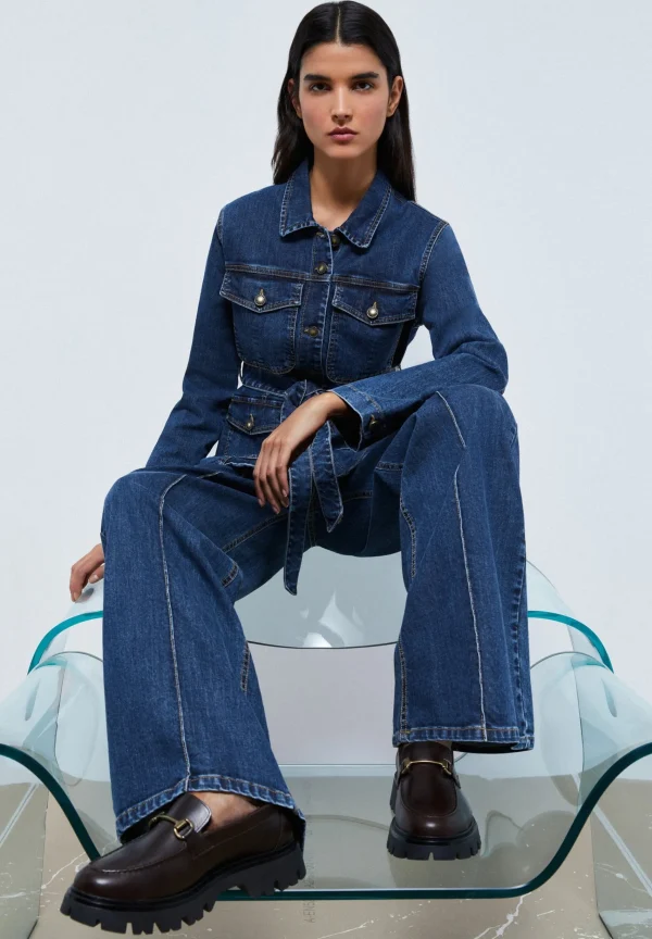 scalperscompany Jeans Wide Leg Costuras-Mujer Total Look