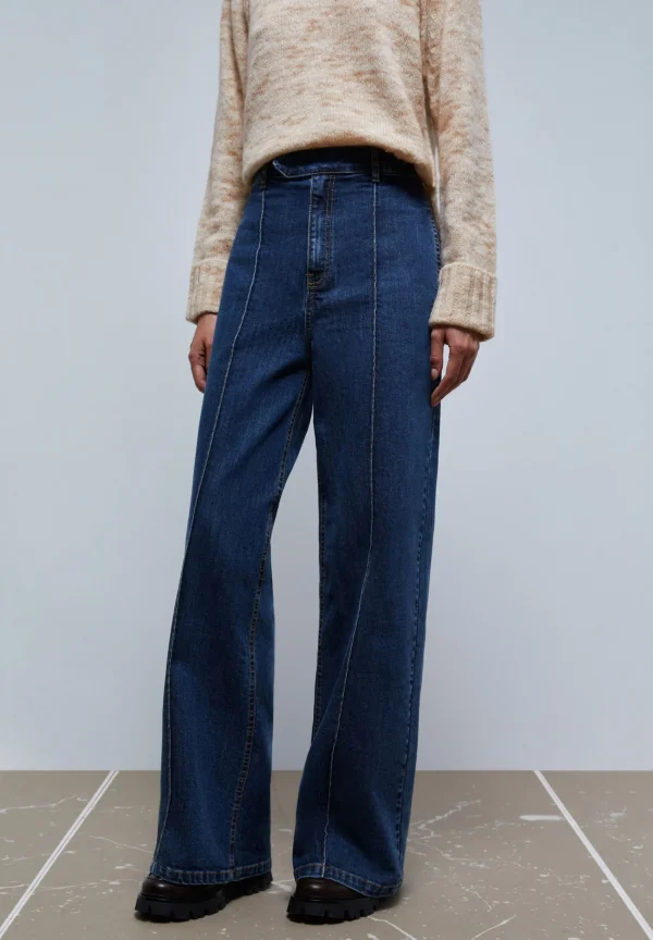 scalperscompany Jeans Wide Leg Costuras-Mujer Total Look