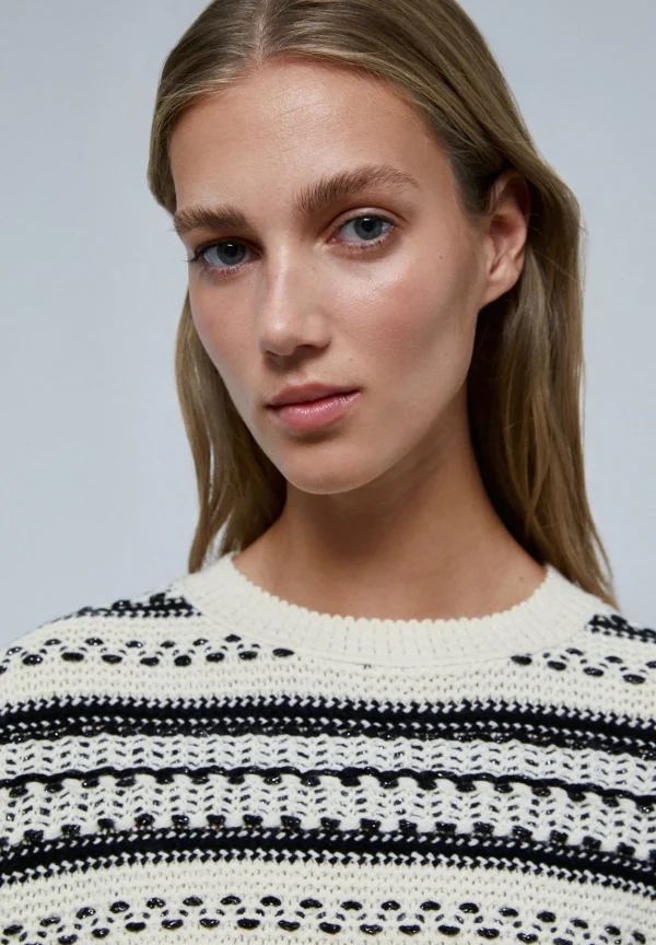 scalperscompany Jersey Crochet Rayas-Mujer Punto