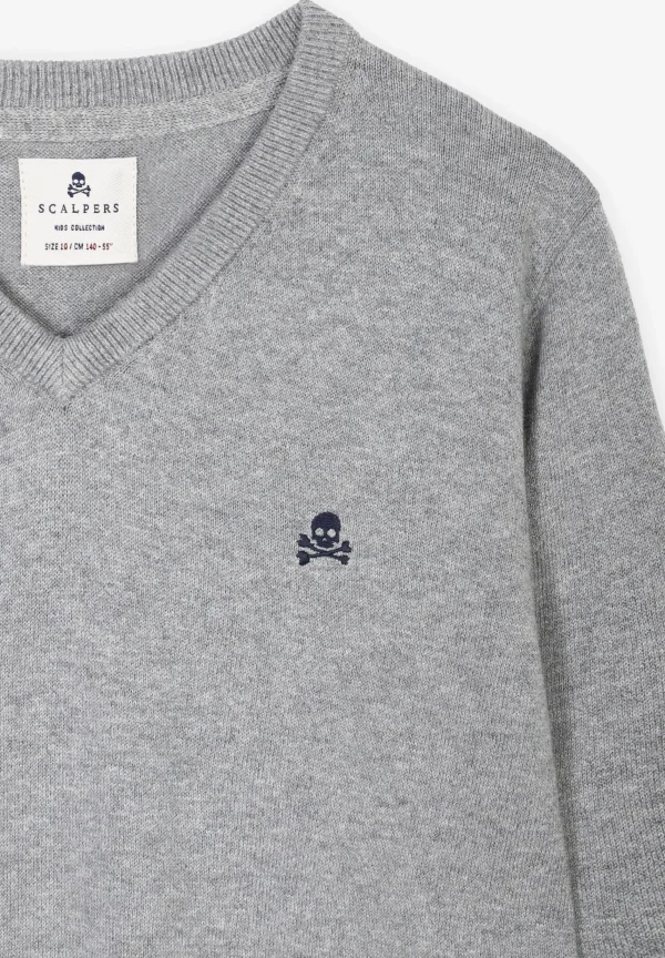 scalperscompany Jersey Cuello Pico Calavera-Niños Mini Me