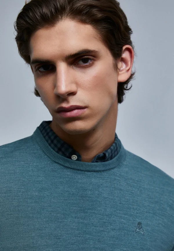 scalperscompany Jersey Cuello Redondo Calavera-Hombre Jerséis Y Cárdigans
