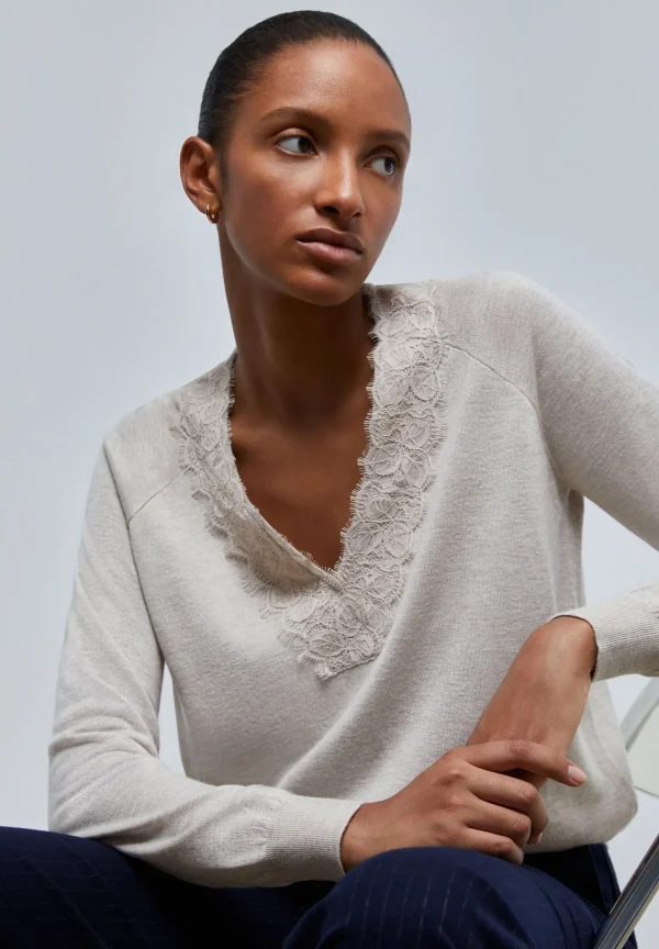 scalperscompany Jersey Detalle Encaje-Mujer Punto
