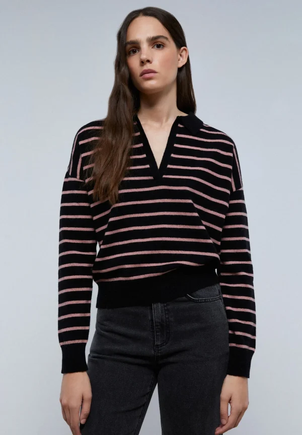 scalperscompany Jersey Polo Rayas Bicolor-Mujer Punto