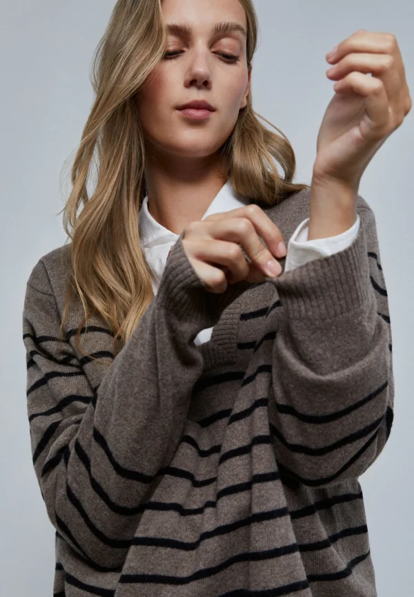 scalperscompany Jersey Rayas Detalle Escote-Mujer Punto