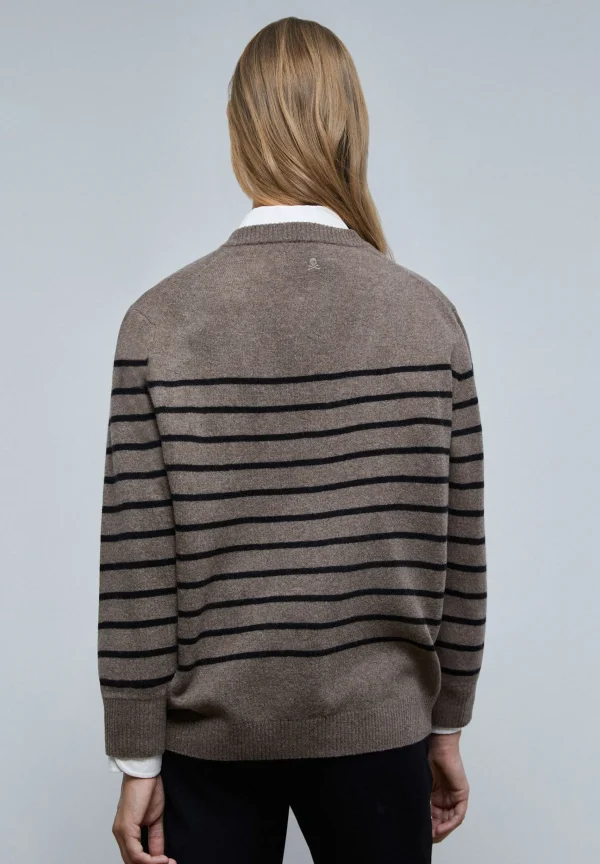 scalperscompany Jersey Rayas Detalle Escote-Mujer Punto