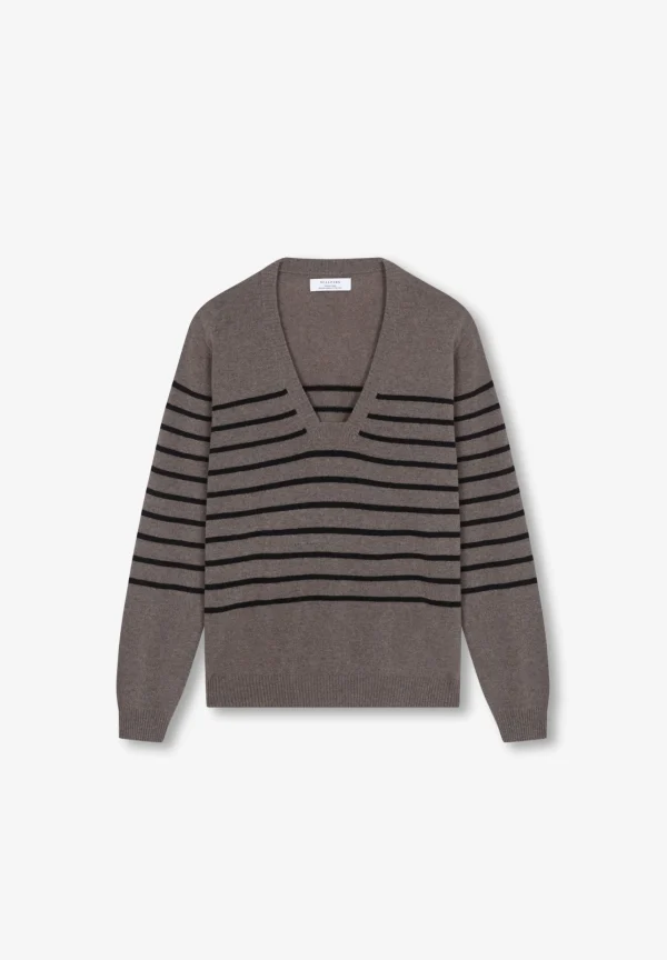 scalperscompany Jersey Rayas Detalle Escote-Mujer Punto
