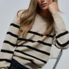 scalperscompany Jersey Rayas Frunce Hombro-Mujer Punto